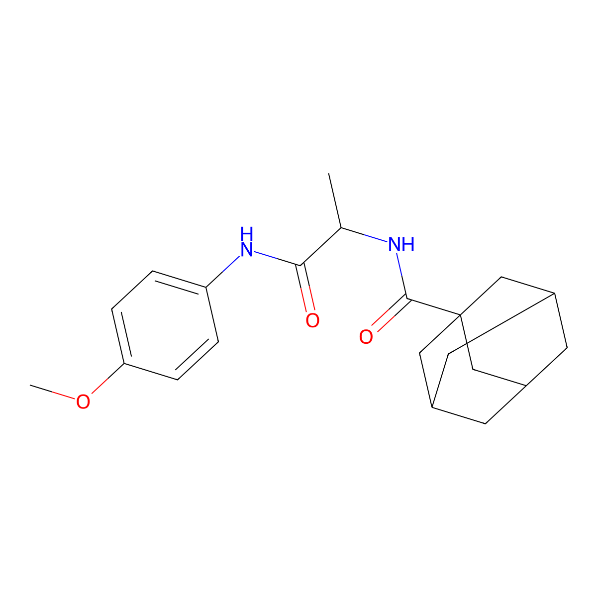 N-[1-(4-methoxyanilino)-1-oxopropan-2-yl]adamantane-1-carboxamide molecular structure, CAS 353492-18-9