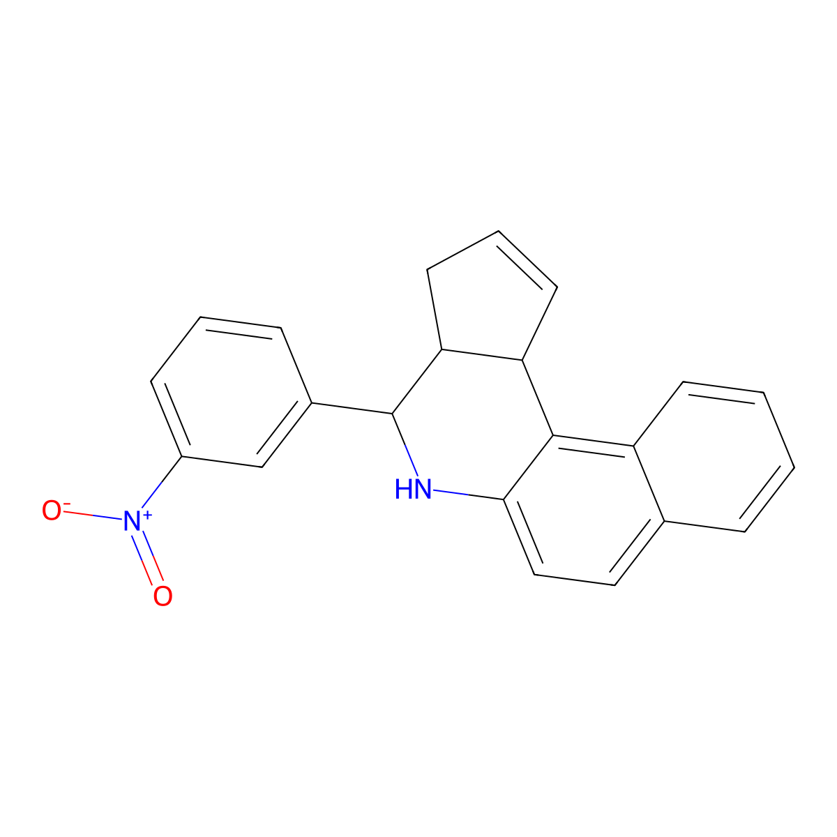 4-(3-nitrophenyl)-3a,4,5,11c-tetrahydro-3H-benzo[f]cyclopenta[c]quinoline molecular structure, CAS 353495-12-2