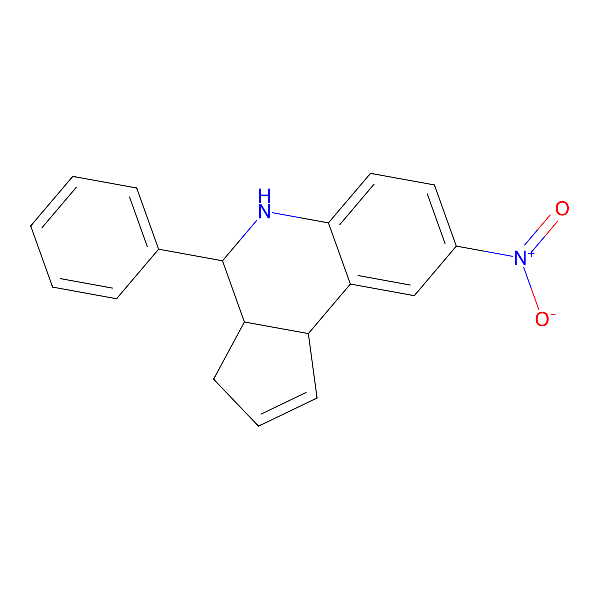 8-Nitro-4-phenyl-3a,4,5,9b-tetrahydro-3H-cyclopenta[c]quinoline molecular structure, CAS 353495-21-3