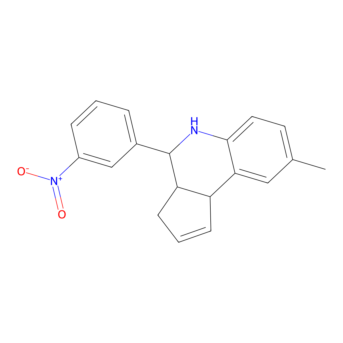 8-methyl-4-(3-nitrophenyl)-3a,4,5,9b-tetrahydro-3H-cyclopenta[c]quinoline molecular structure, CAS 353495-25-7
