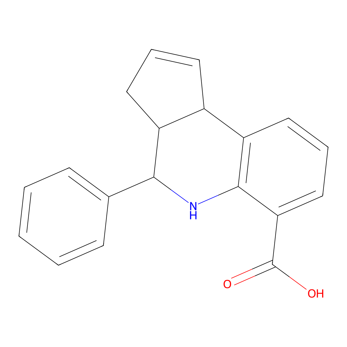 4-Phenyl-3a,4,5,9b-tetrahydro-3H-cyclopenta[c]quinoline-6-carboxylic acid molecular structure, CAS 353495-27-9