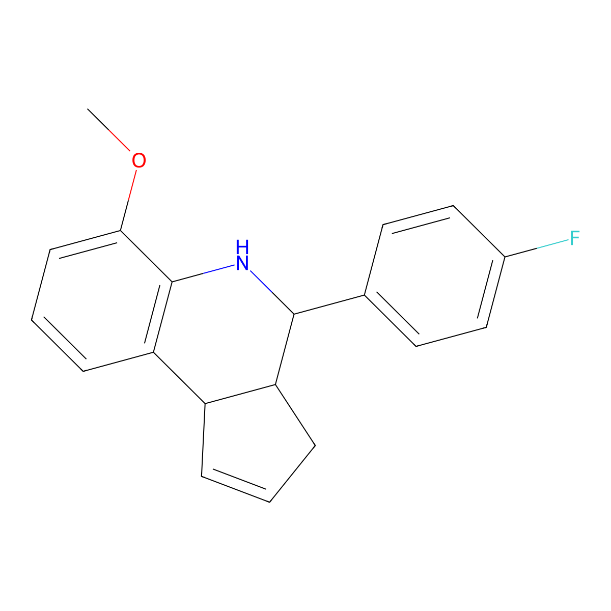 4-(4-fluorophenyl)-3a,4,5,9b-tetrahydro-3H-cyclopenta[c]quinolin-6-yl methyl ether molecular structure, CAS 353495-28-0