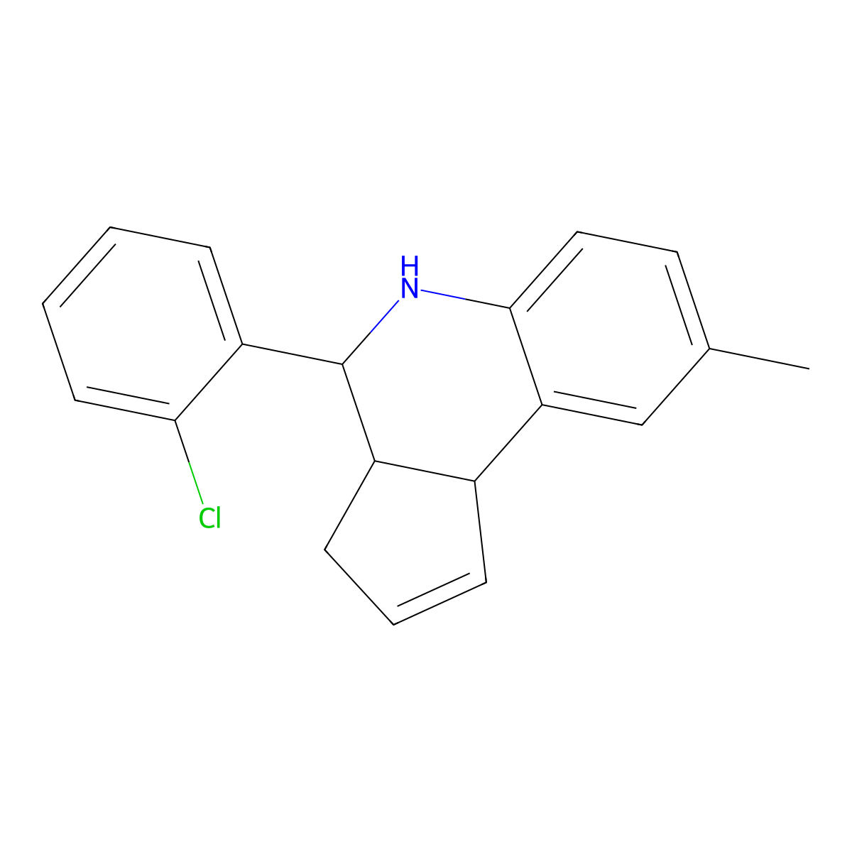 4-(2-chlorophenyl)-8-methyl-3a,4,5,9b-tetrahydro-3H-cyclopenta[c]quinoline molecular structure, CAS 353495-30-4