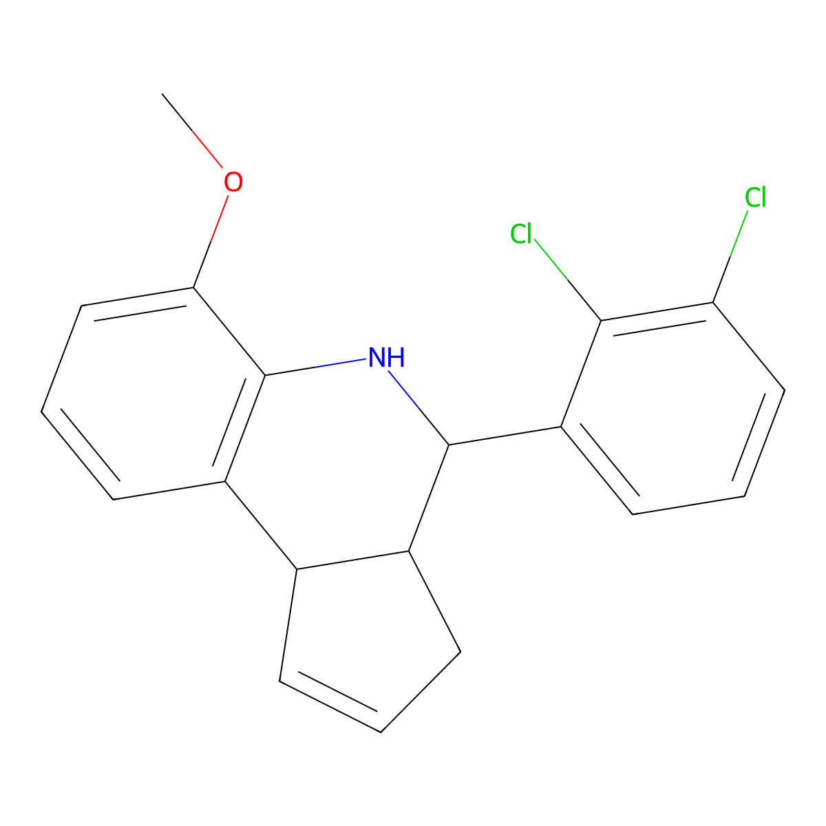 4-(2,3-dichlorophenyl)-6-methoxy-3a,4,5,9b-tetrahydro-3H-cyclopenta[c]quinoline molecular structure, CAS 353495-31-5
