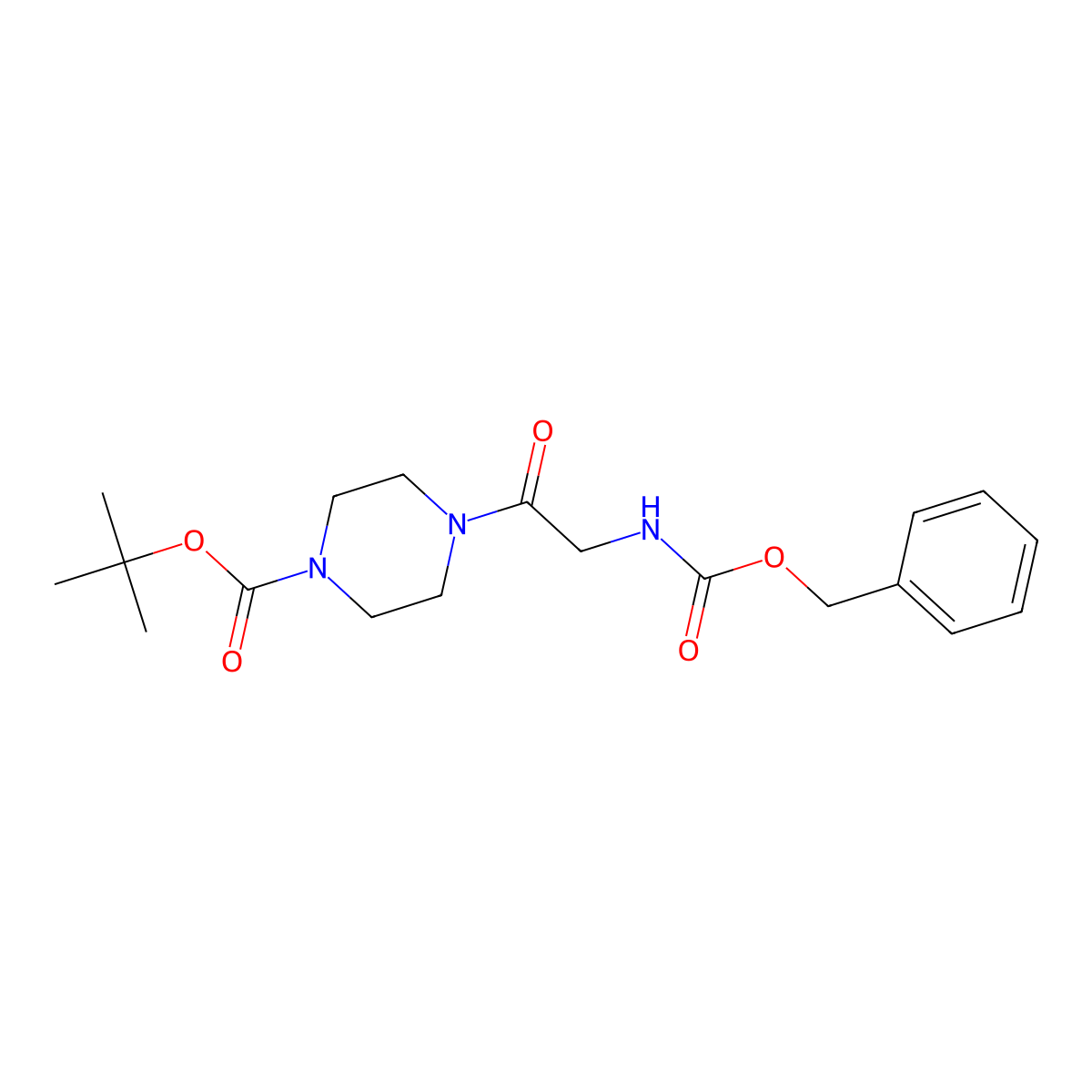 1-Boc-4-(cbz-aminomethylcarbonyl)piperazine molecular structure, CAS 353495-62-2