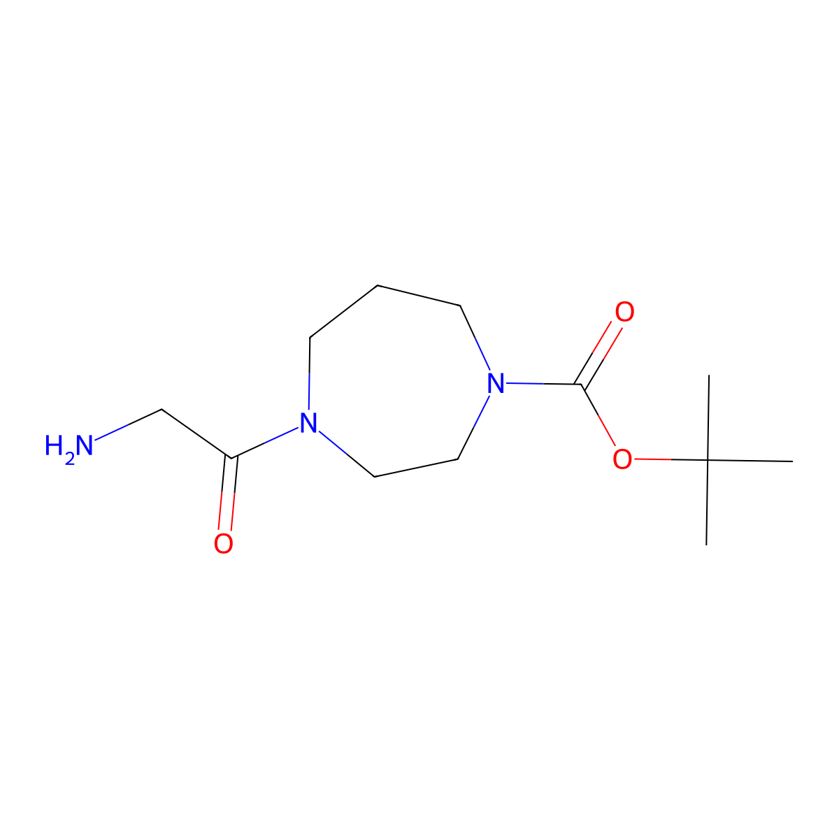Tert-butyl 4-(2-aminoacetyl)-1,4-diazepane-1-carboxylate molecular structure, CAS 353495-77-9