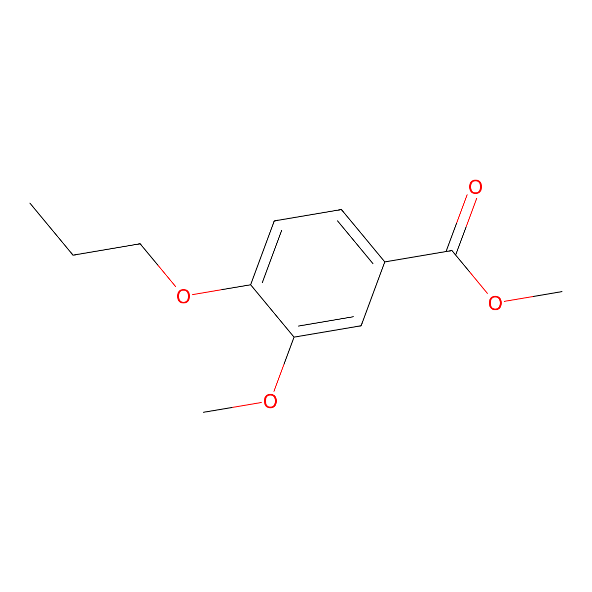 Methyl 3-methoxy-4-propoxybenzoate molecular structure, CAS 3535-26-0