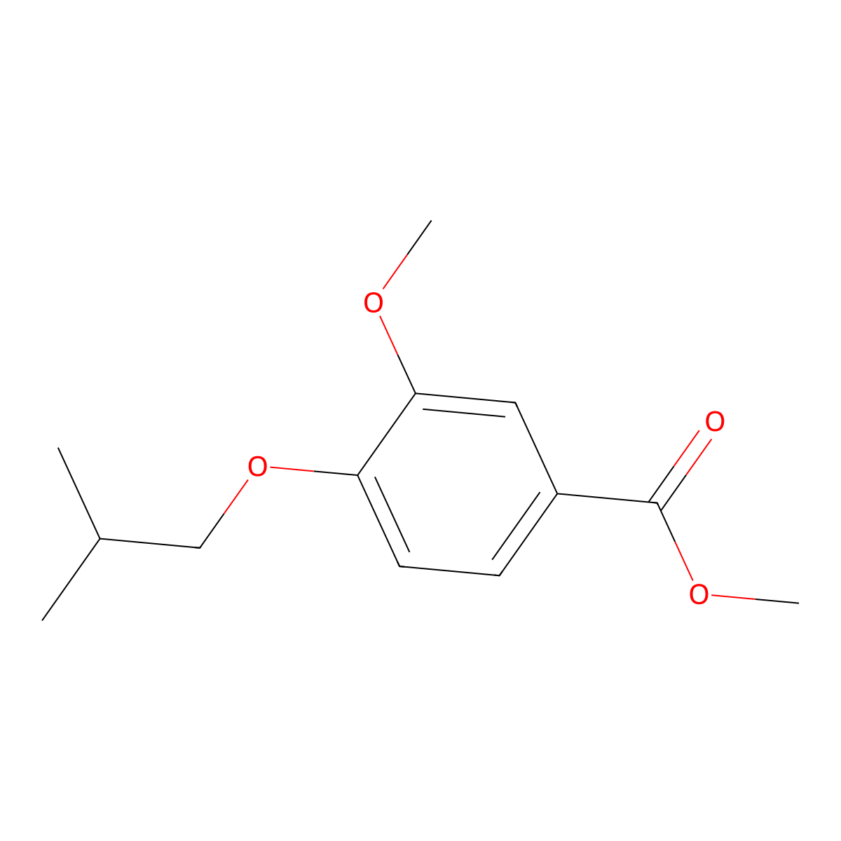 Methyl 3-methoxy-4-(2-methylpropoxy)benzoate molecular structure, CAS 3535-29-3