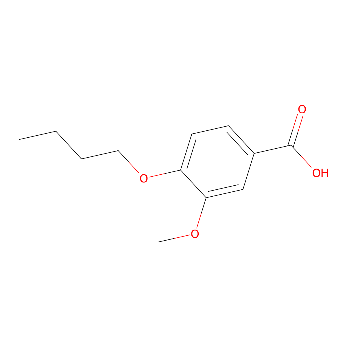4-Butoxy-3-methoxybenzoic acid molecular structure, CAS 3535-34-0