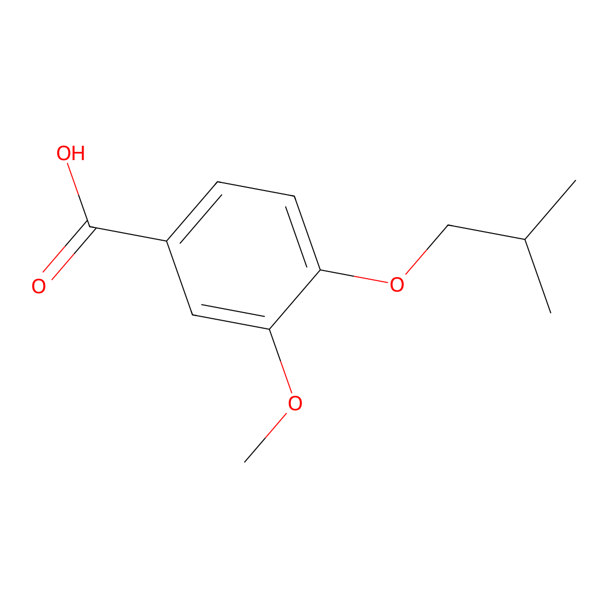4-Isobutoxy-3-methoxybenzoic acid molecular structure, CAS 3535-35-1