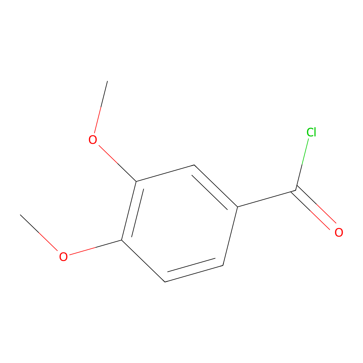 Veratroyl chloride molecular structure, CAS 3535-37-3