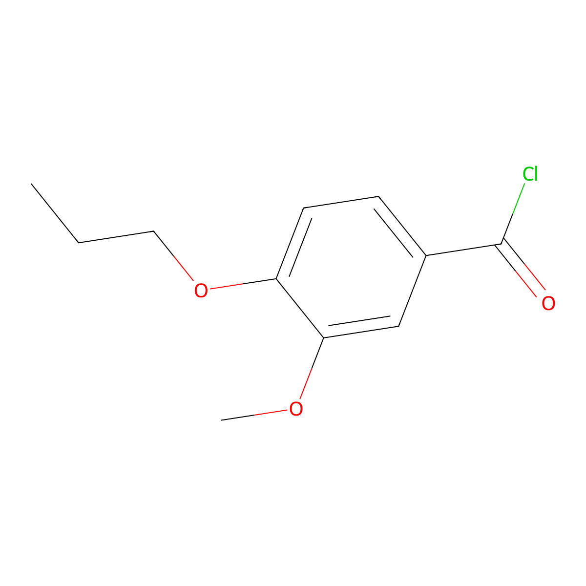 3-Methoxy-4-propoxybenzoyl chloride molecular structure, CAS 3535-38-4