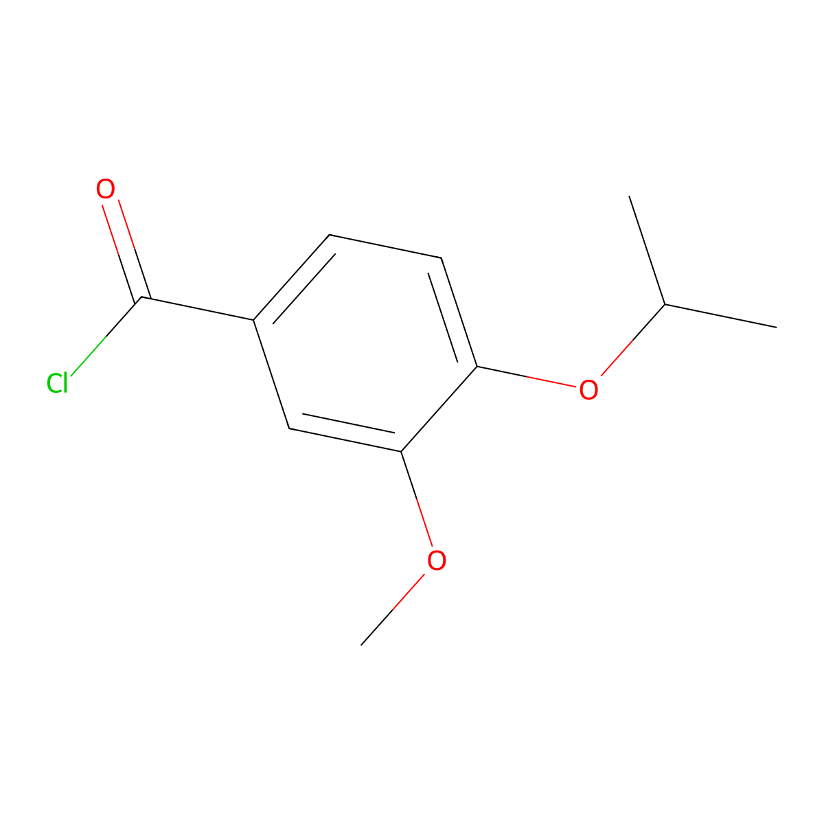 4-Isopropoxy-3-methoxybenzoyl chloride molecular structure, CAS 3535-39-5
