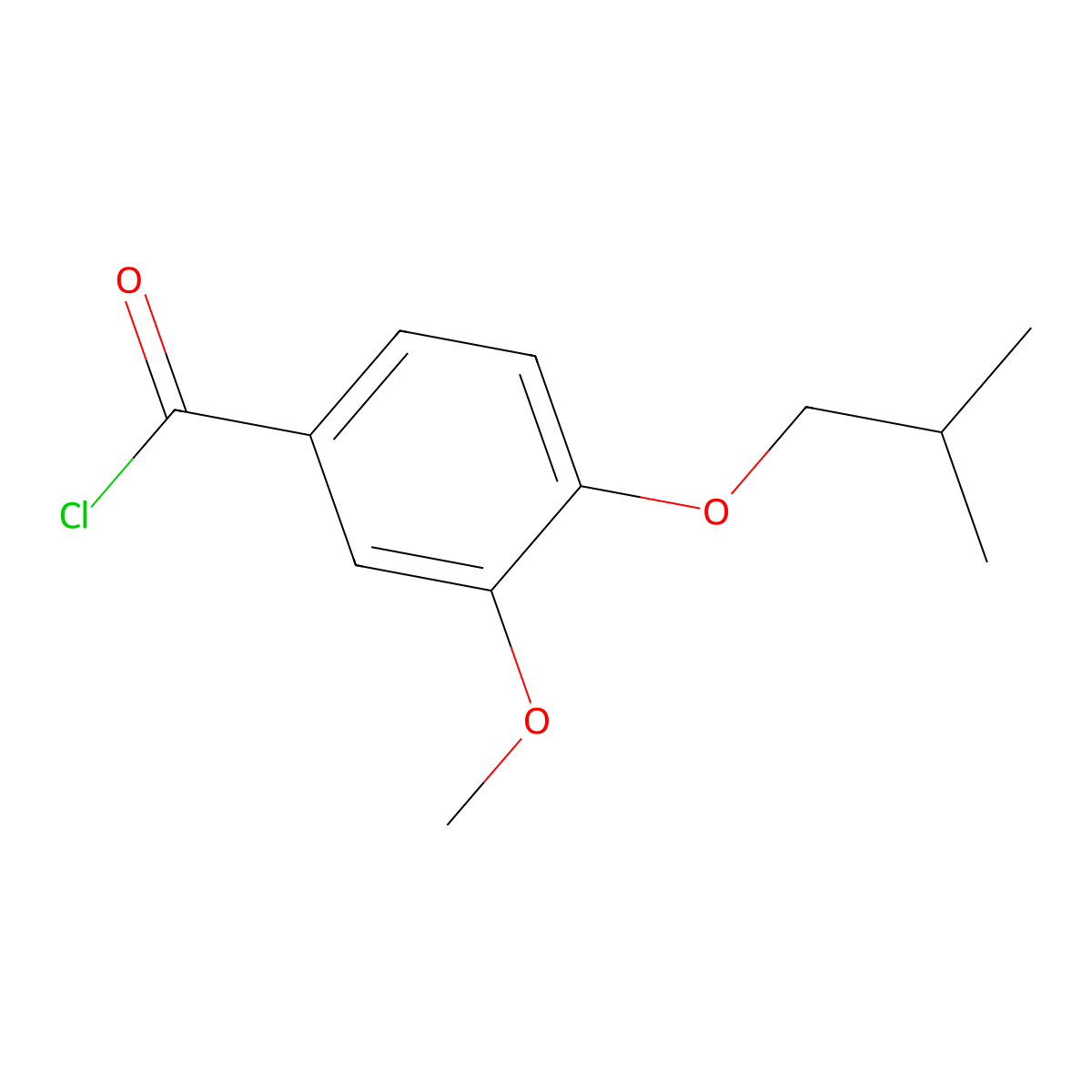 4-Isobutoxy-3-methoxybenzoyl chloride molecular structure, CAS 3535-40-8