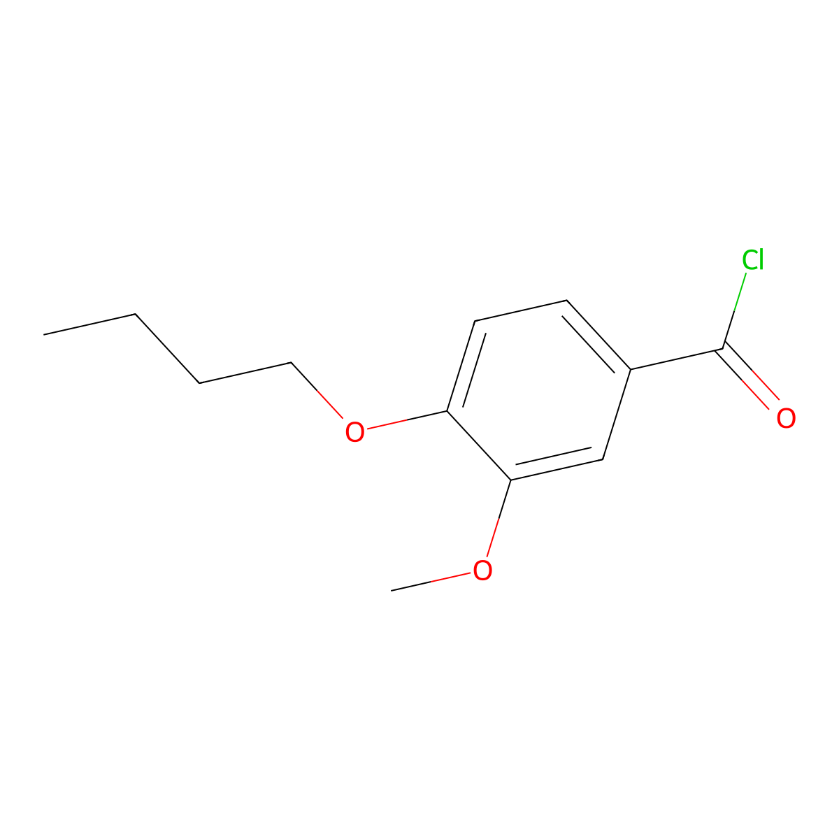 4-Butoxy-3-methoxybenzoyl chloride molecular structure, CAS 3535-43-1
