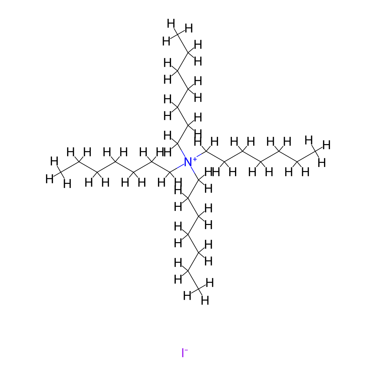 1-Heptanaminium, N,N,N-triheptyl-, iodide (1:1) molecular structure, CAS 3535-83-9