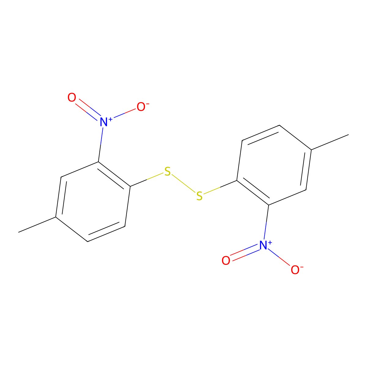 Bis(4-methyl-2-nitrophenyl) disulfide molecular structure, CAS 35350-31-3