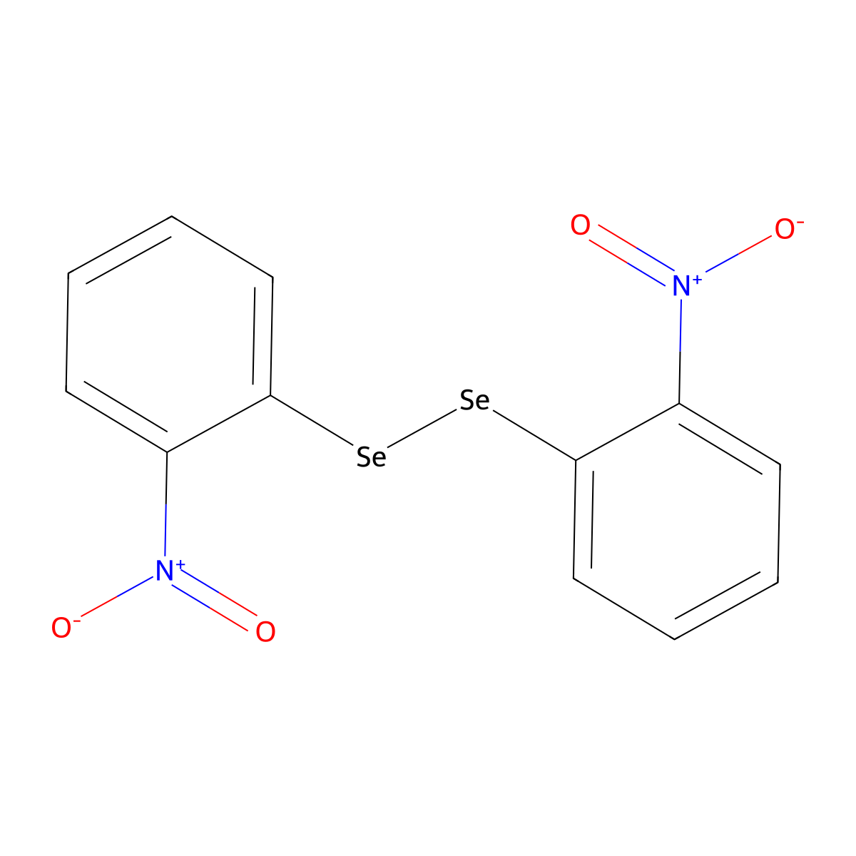 Bis(2-nitrophenyl) diselenide molecular structure, CAS 35350-43-7