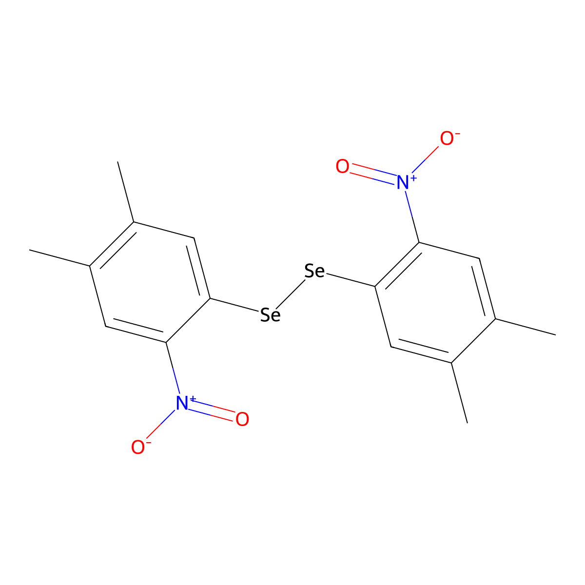 Bis(4,5-dimethyl-2-nitrophenyl)diselane molecular structure, CAS 35350-44-8