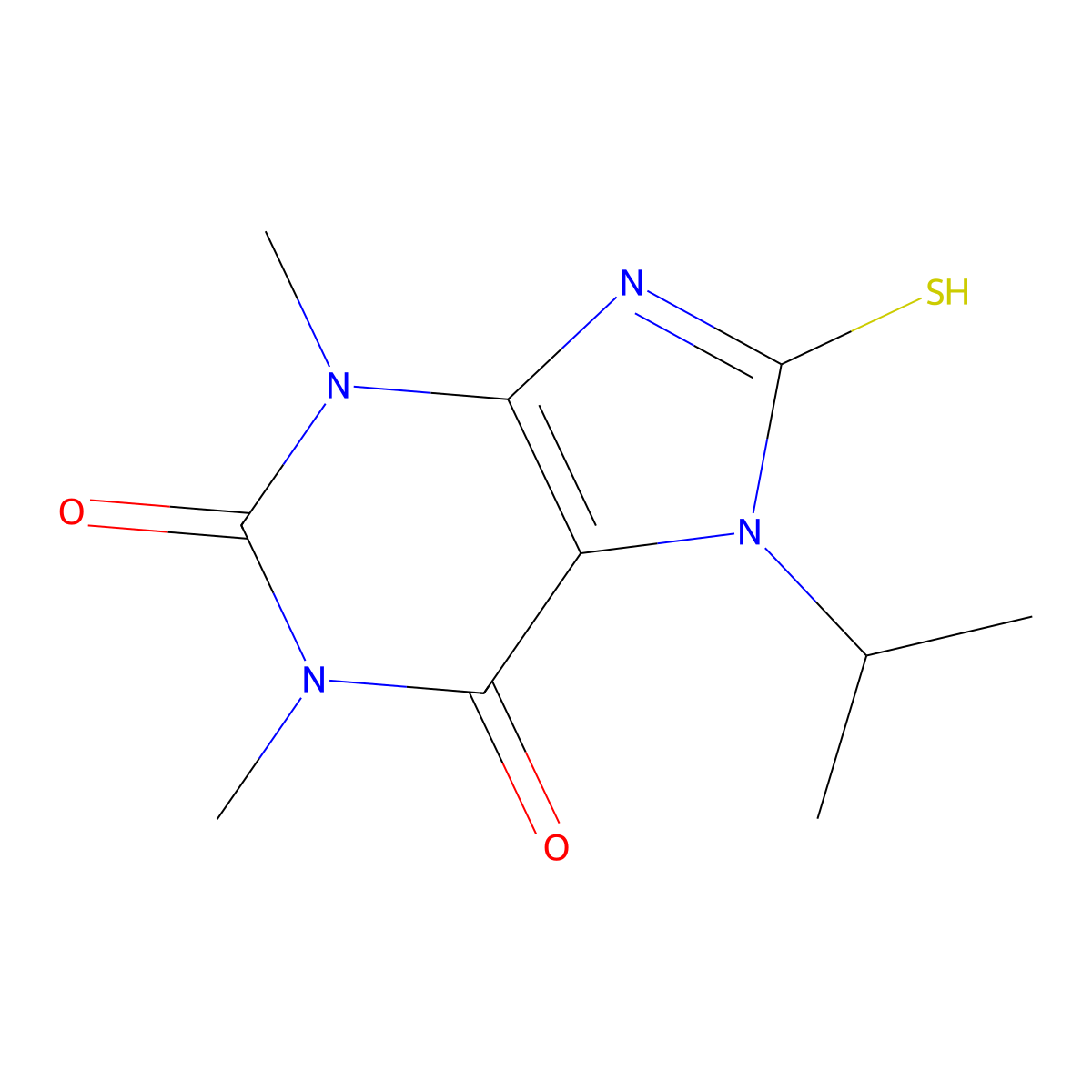 1,3-dimethyl-7-propan-2-yl-8-sulfanylidene-9H-purine-2,6-dione molecular structure, CAS 353500-14-8