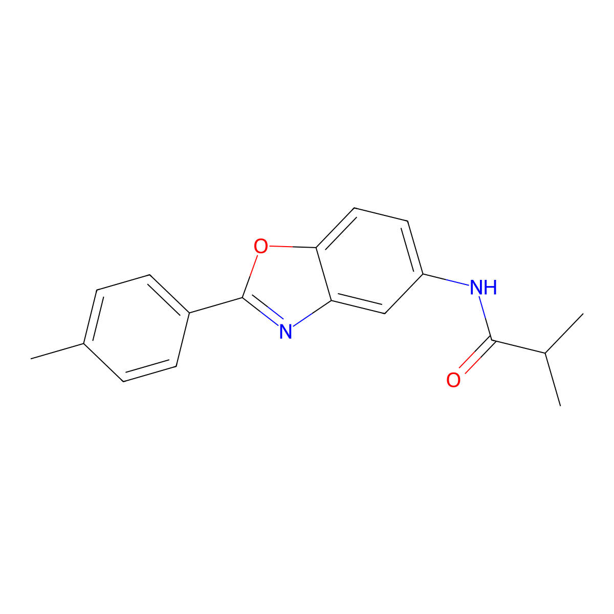 2-methyl-N-[2-(4-methylphenyl)-1,3-benzoxazol-5-yl]propanamide molecular structure, CAS 353500-47-7