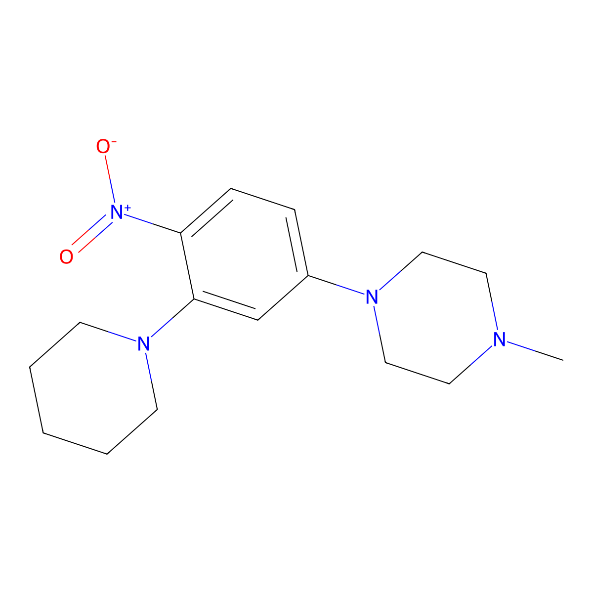 1-Methyl-4-(4-nitro-3-(piperidin-1-yl)phenyl)piperazine molecular structure, CAS 353501-02-7