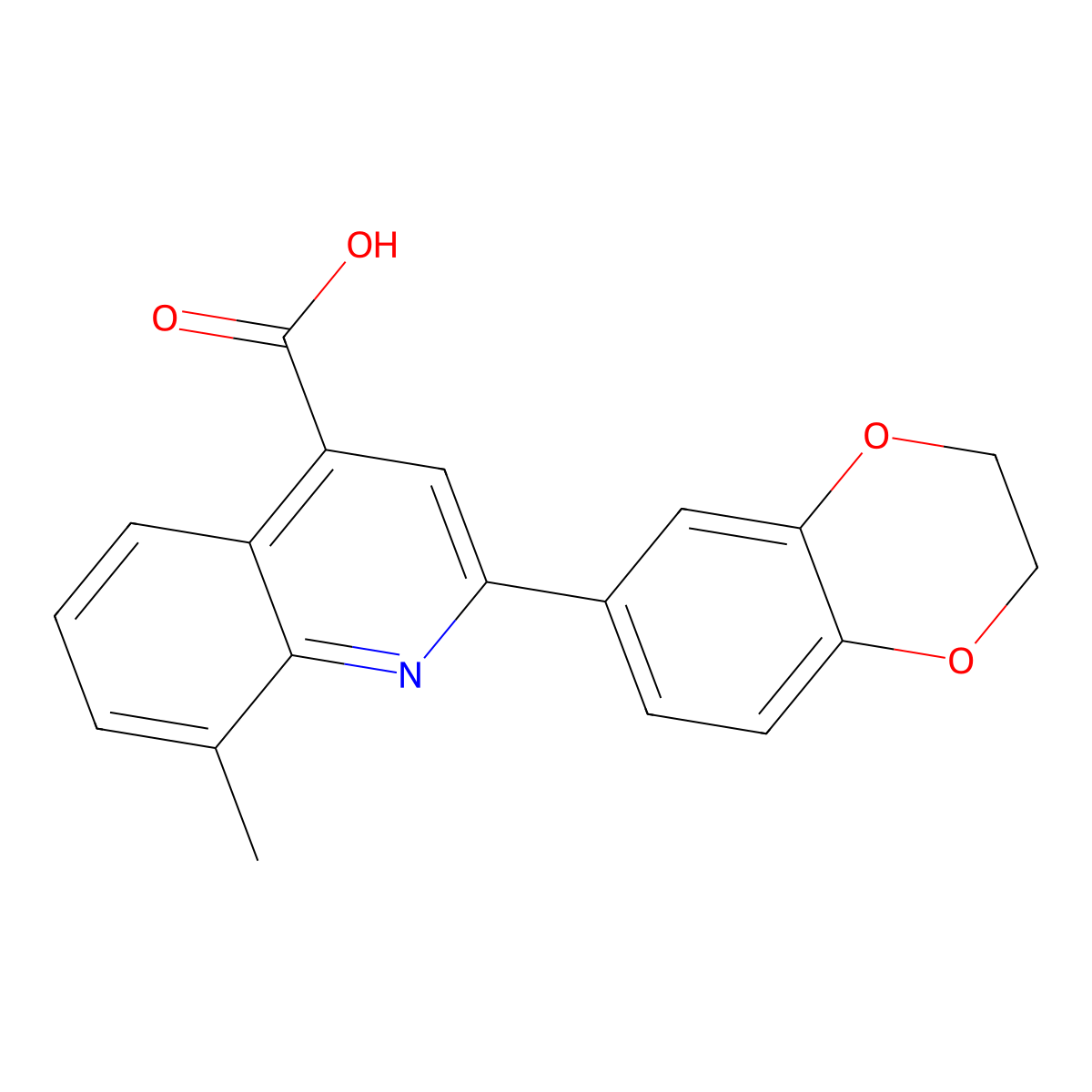 2-(2,3-Dihydro-1,4-benzodioxin-6-yl)-8-methylquinoline-4-carboxylic acid molecular structure, CAS 353501-35-6