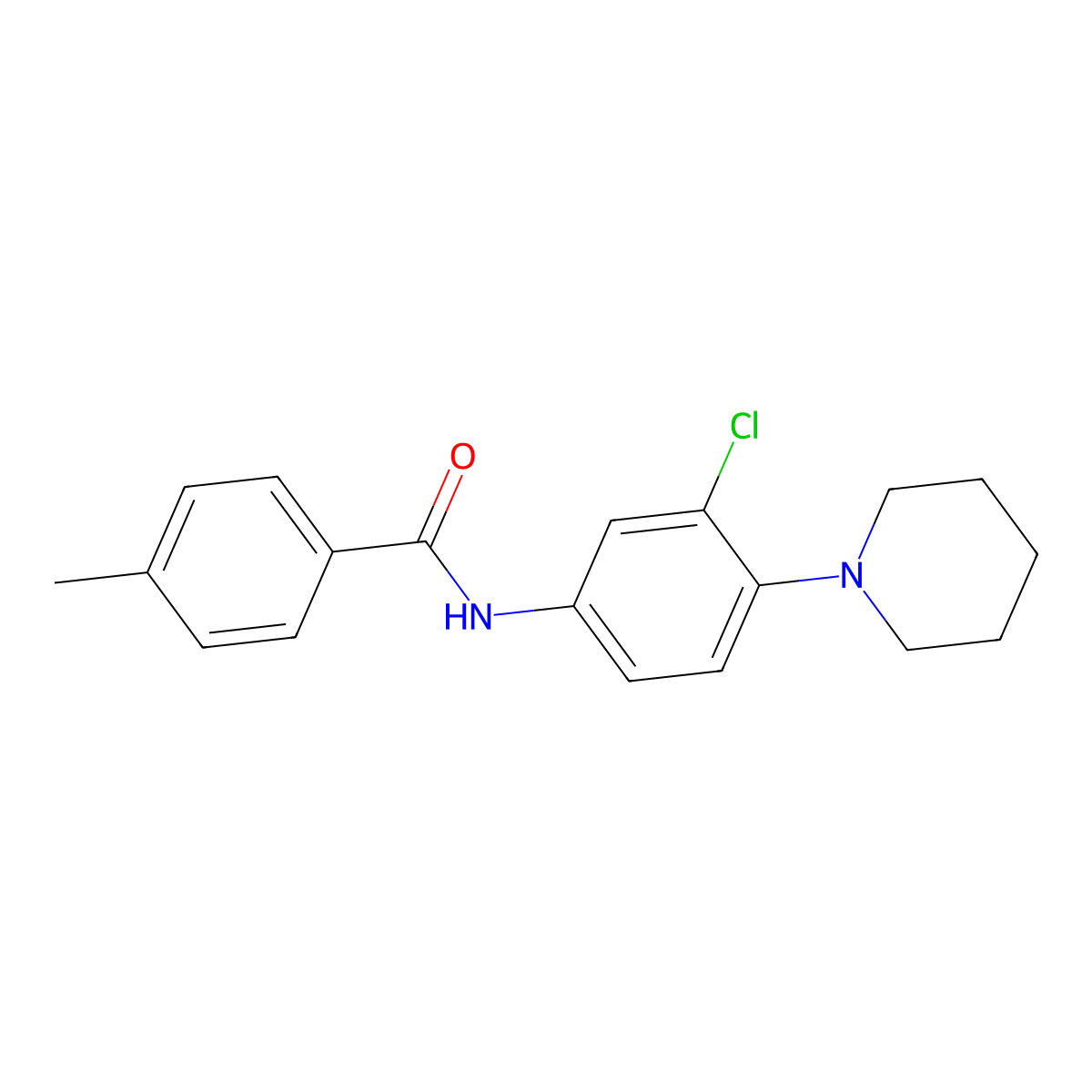 N-(3-chloro-4-piperidin-1-ylphenyl)-4-methylbenzamide molecular structure, CAS 353501-46-9