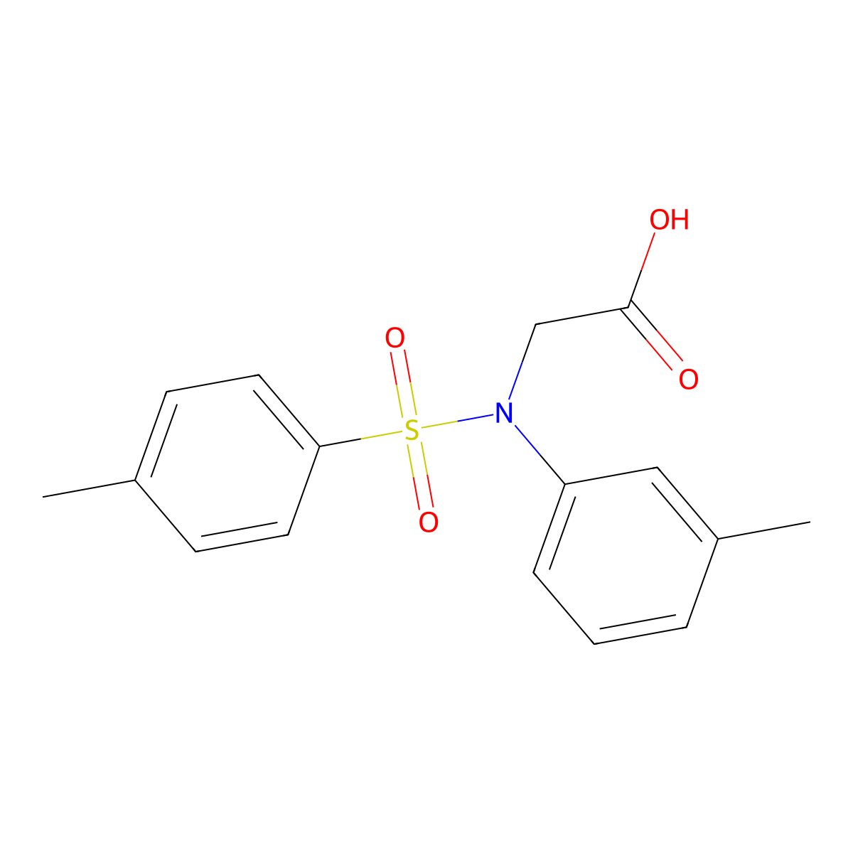 N-(3-methylphenyl)-N-[(4-methylphenyl)sulfonyl]glycine molecular structure, CAS 353502-14-4