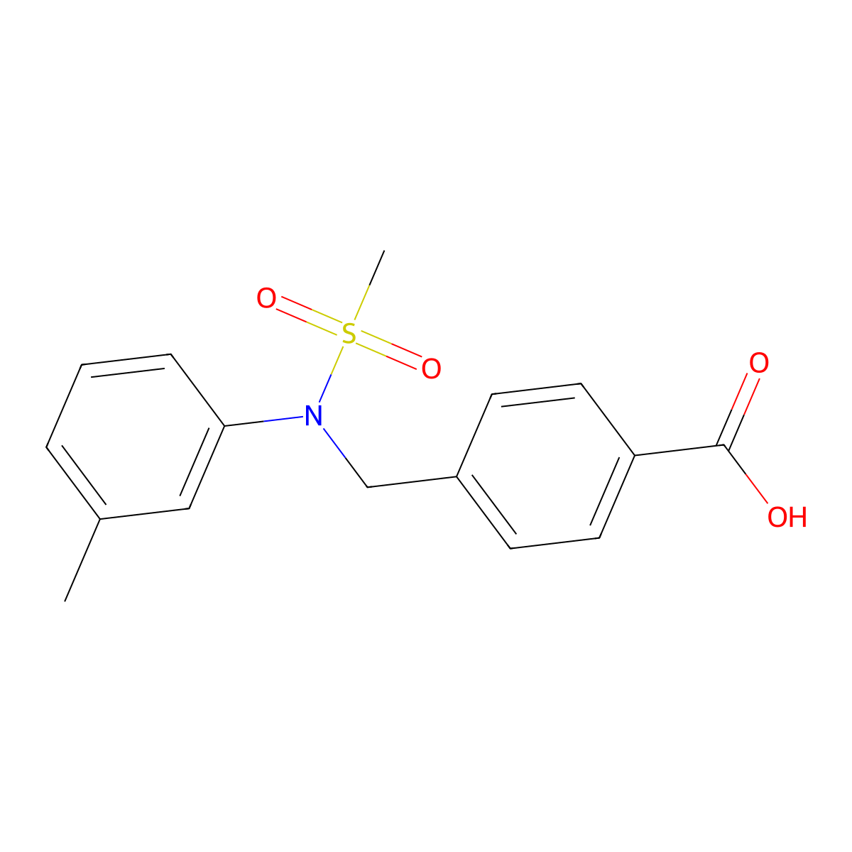 4-([(3-Methylphenyl)(methylsulfonyl)amino]methyl)benzoic acid molecular structure, CAS 353502-15-5