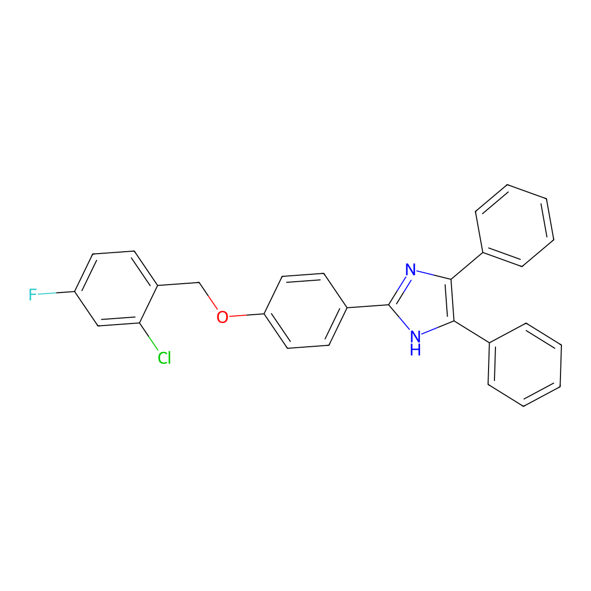 2-{4-[(2-chloro-4-fluorobenzyl)oxy]phenyl}-4,5-diphenyl-1H-imidazole molecular structure, CAS 353502-68-8