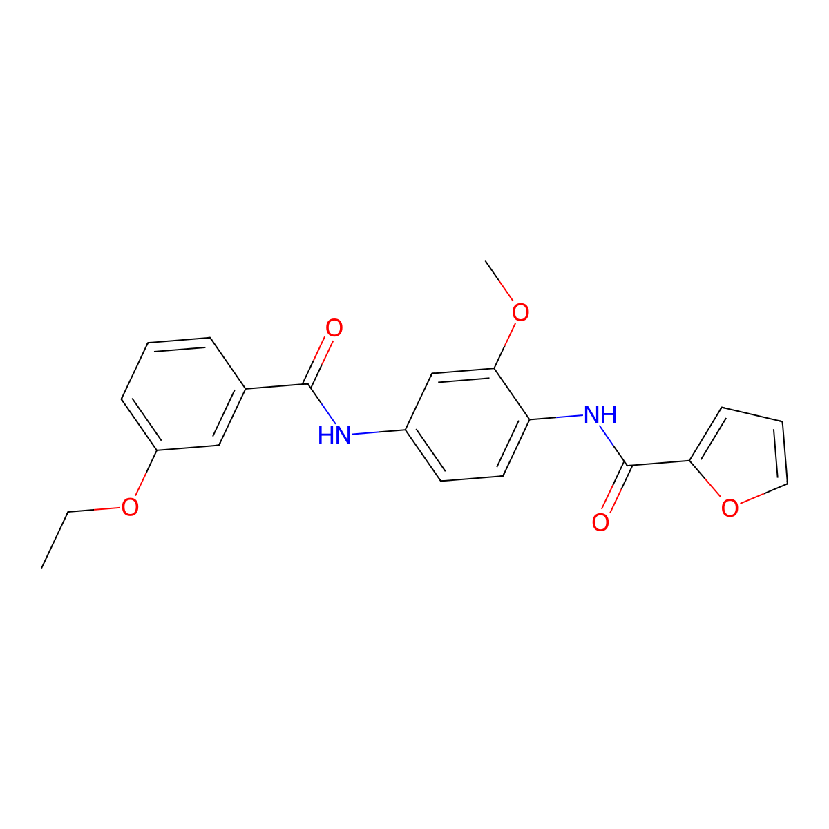 N-{4-[(3-ethoxybenzoyl)amino]-2-methoxyphenyl}-2-furamide molecular structure, CAS 353502-94-0