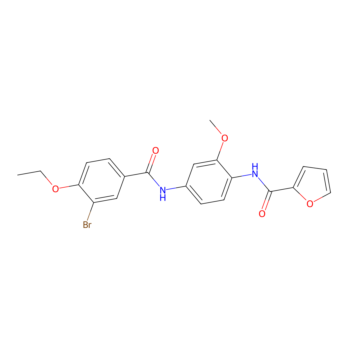 N-[4-[(3-bromo-4-ethoxybenzoyl)amino]-2-methoxyphenyl]furan-2-carboxamide molecular structure, CAS 353502-95-1