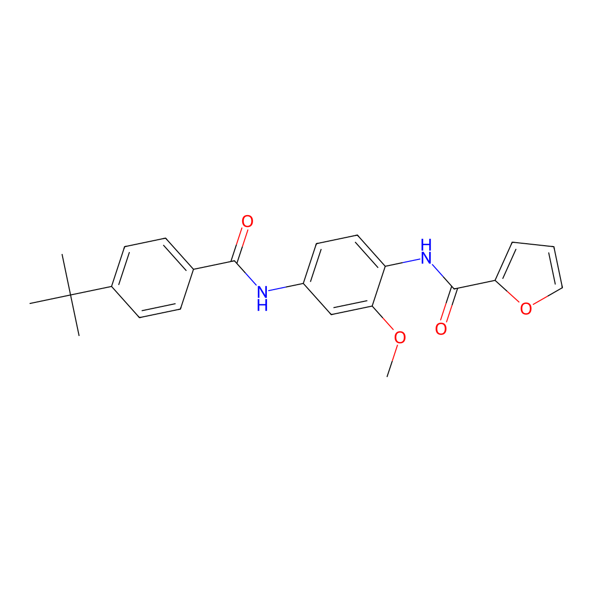 N-[4-[(4-tert-butylbenzoyl)amino]-2-methoxyphenyl]furan-2-carboxamide molecular structure, CAS 353502-98-4