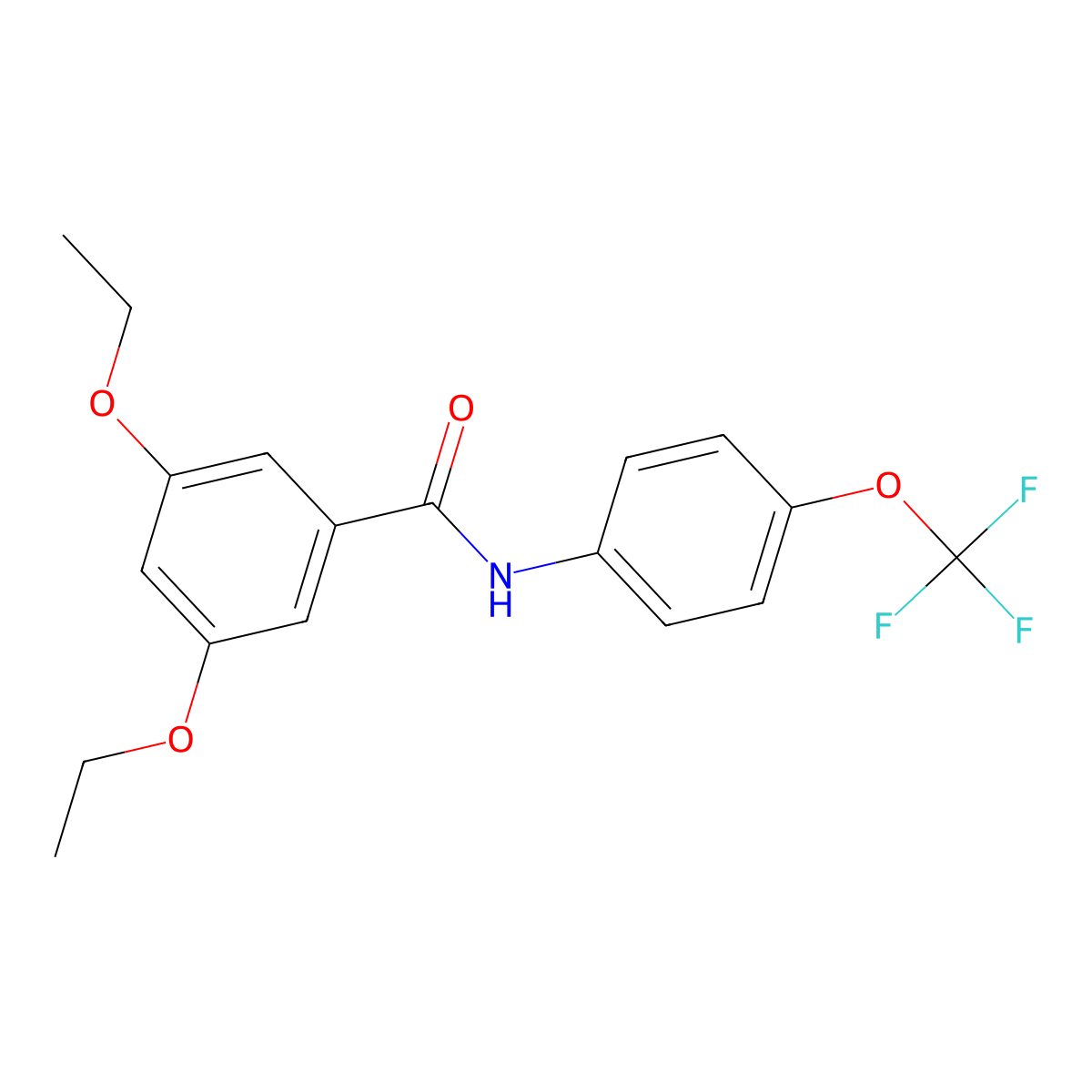 3,5-diethoxy-N-[4-(trifluoromethoxy)phenyl]benzamide molecular structure, CAS 353503-01-2