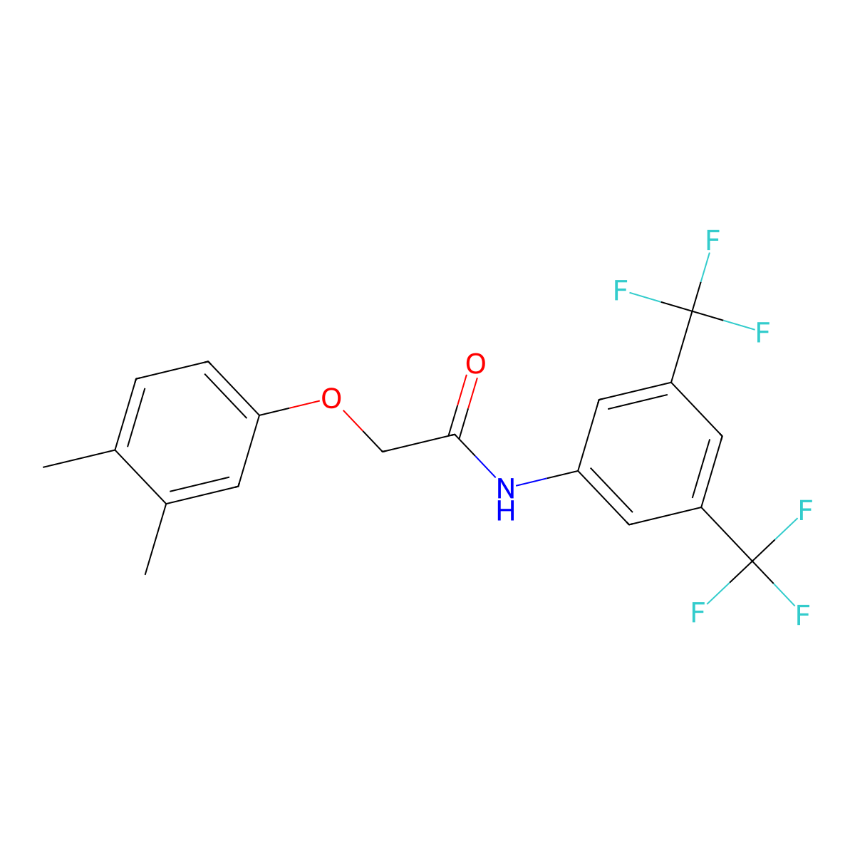 N-[3,5-bis(trifluoromethyl)phenyl]-2-(3,4-dimethylphenoxy)acetamide molecular structure, CAS 353503-14-7