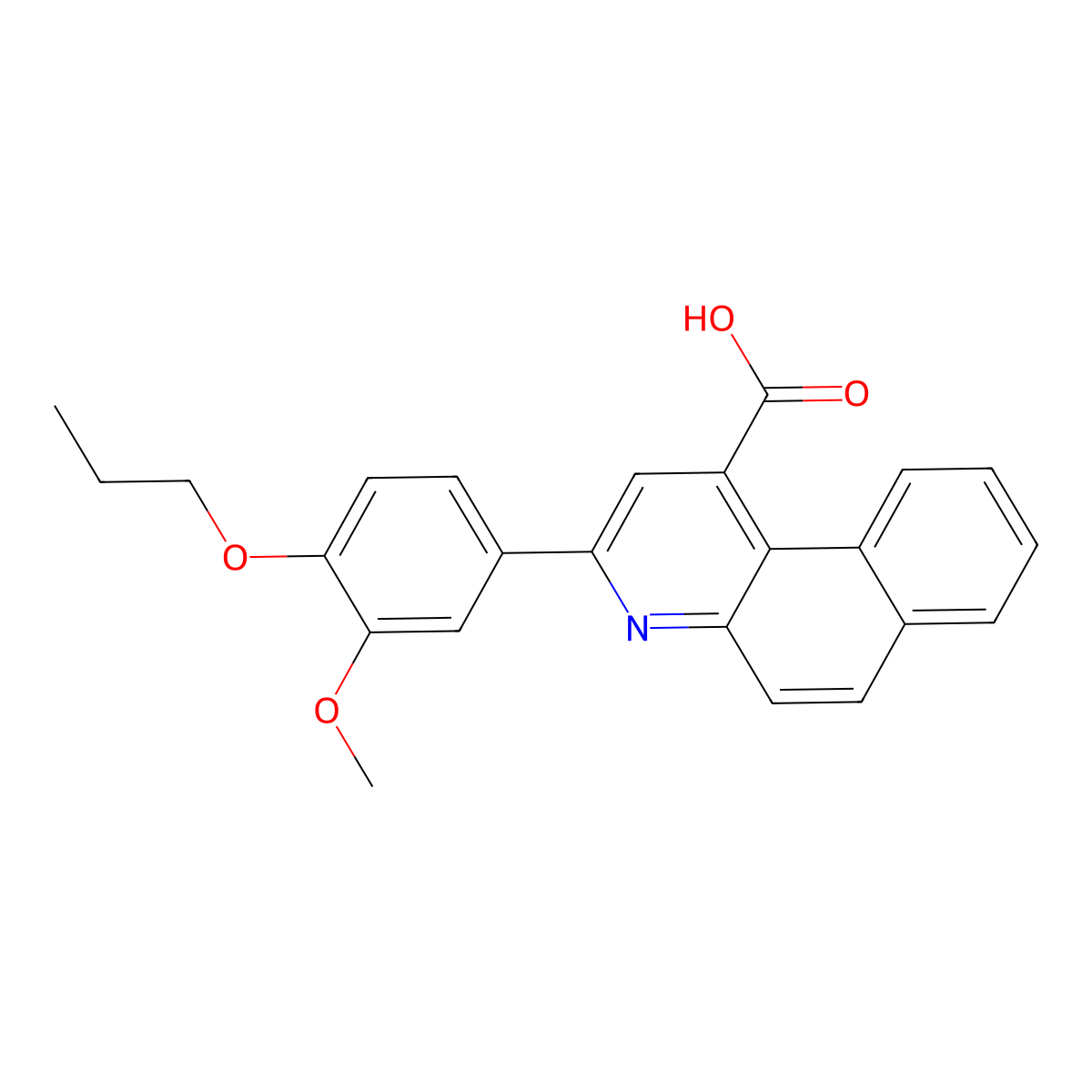 3-(3-Methoxy-4-propoxyphenyl)benzo[f]quinoline-1-carboxylic acid molecular structure, CAS 353503-70-5