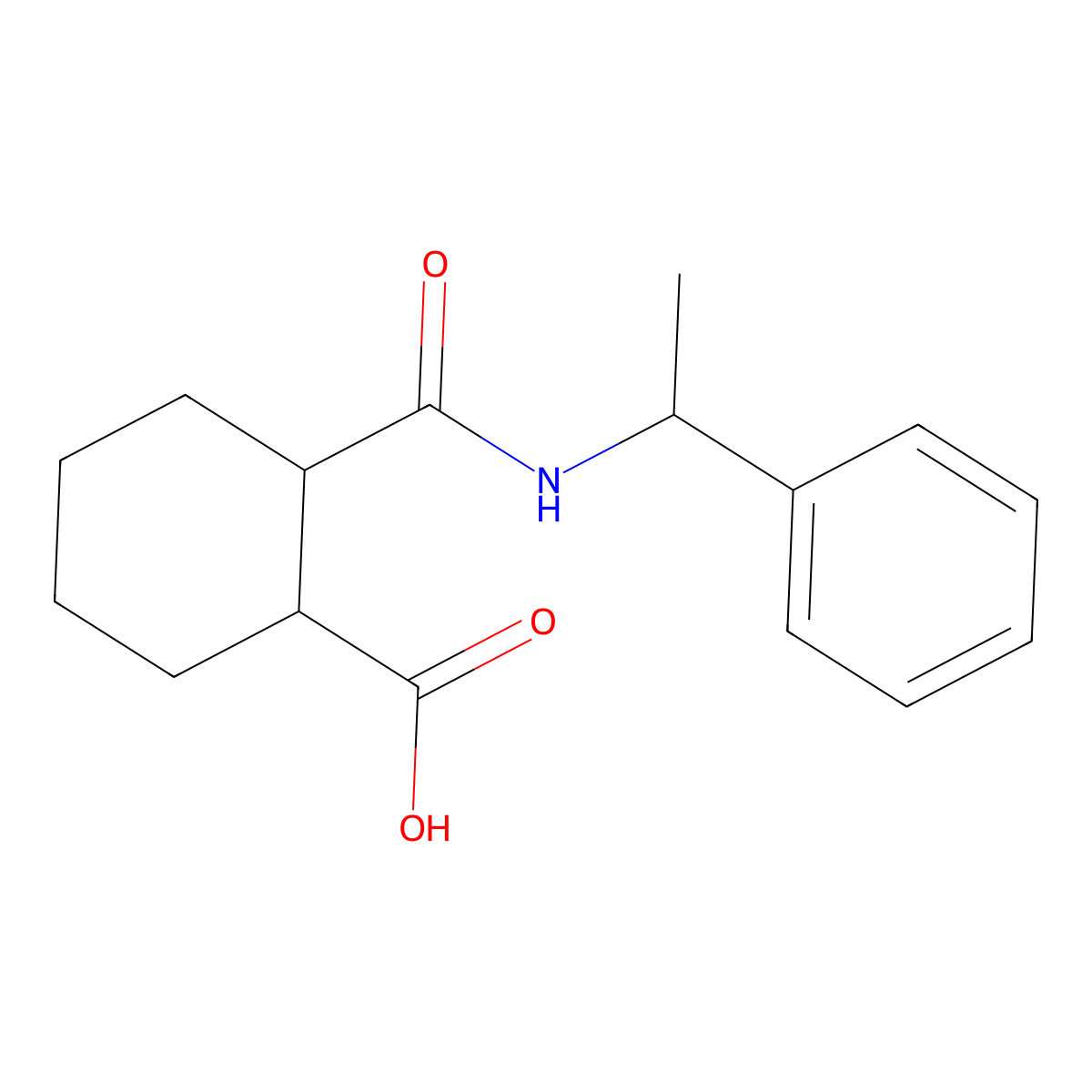 2-{[(1-Phenylethyl)amino]carbonyl}cyclohexanecarboxylic acid molecular structure, CAS 353505-66-5