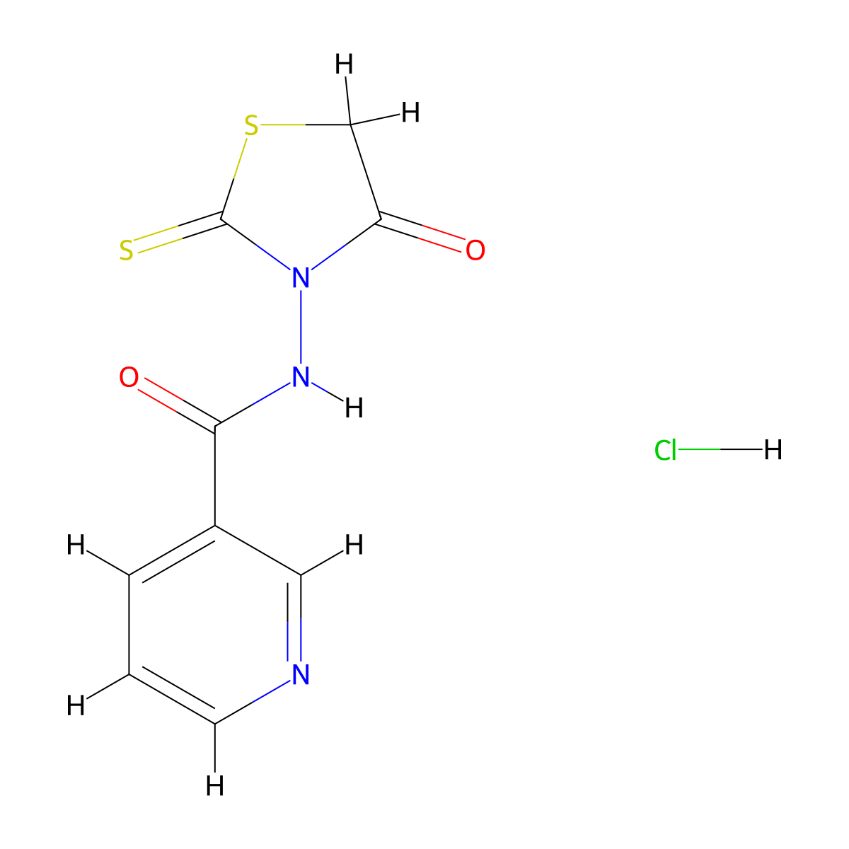 N-(4-oxo-2-sulfanylidene-1,3-thiazolidin-3-yl)pyridine-3-carboxamide Hydrochloride molecular structure, CAS 353505-83-6