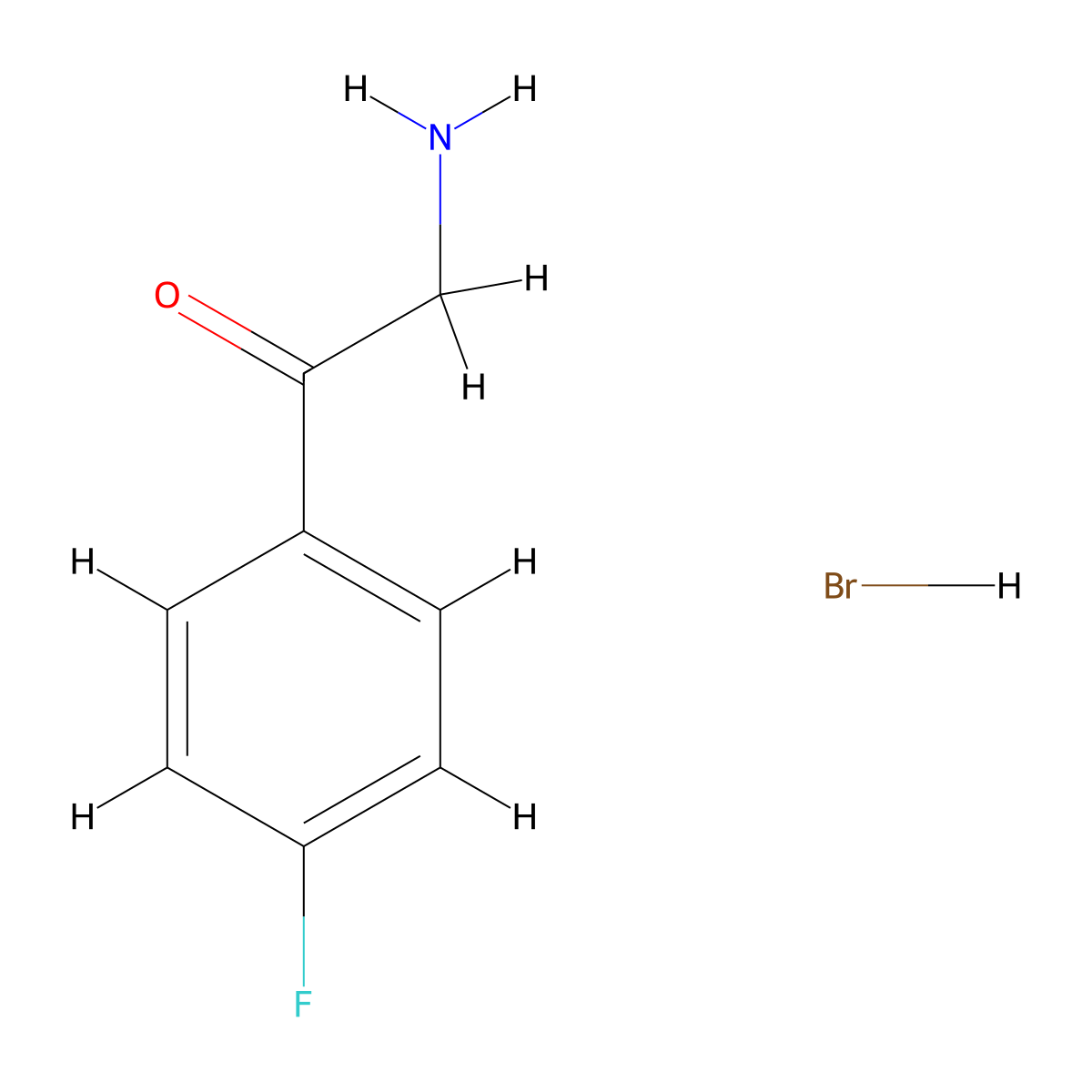 2-Amino-1-(4-fluorophenyl)ethan-1-one hydrobromide molecular structure, CAS 353506-03-3