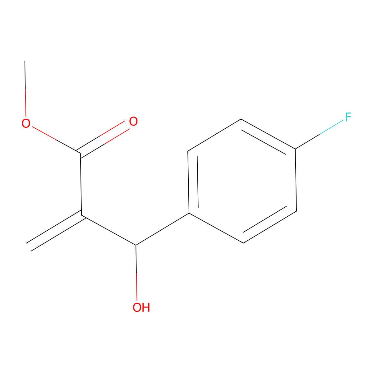 Methyl 2-((4-fluorophenyl)(hydroxy)methyl)acrylate molecular structure, CAS 353506-65-7