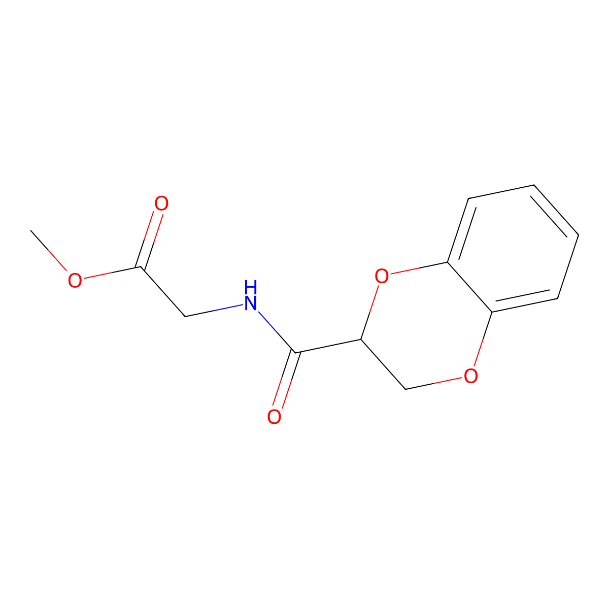 methyl N-(2,3-dihydro-1,4-benzodioxin-2-ylcarbonyl)glycinate molecular structure, CAS 353507-05-8