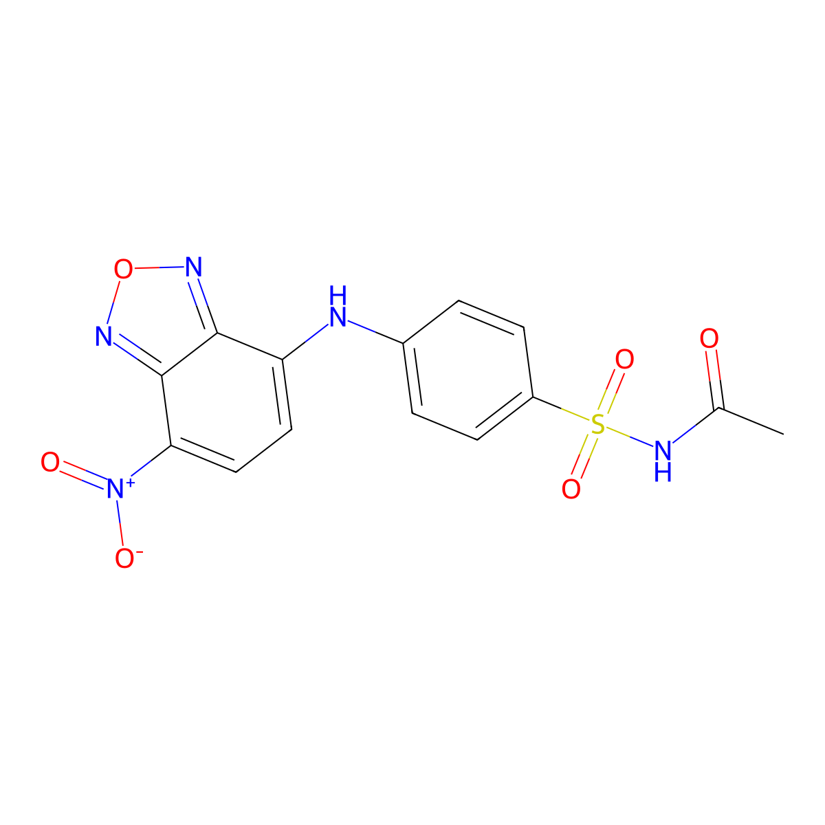 N-[4-[(4-nitro-2,1,3-benzoxadiazol-7-yl)amino]phenyl]sulfonylacetamide molecular structure, CAS 353507-27-4