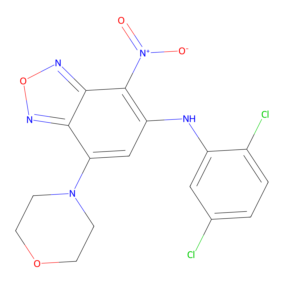 5-(2,5-Dichloroanilino)-4-nitro-7-(4-morpholinyl)-2,1,3-benzoxadiazole molecular structure, CAS 353507-38-7