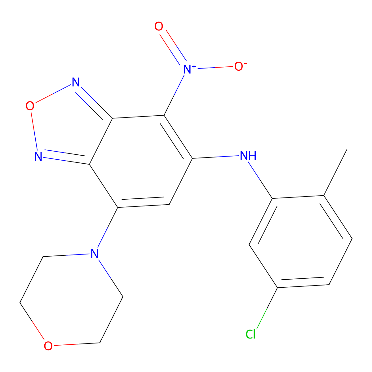 N-(5-chloro-2-methylphenyl)-7-morpholin-4-yl-4-nitro-2,1,3-benzoxadiazol-5-amine molecular structure, CAS 353507-39-8