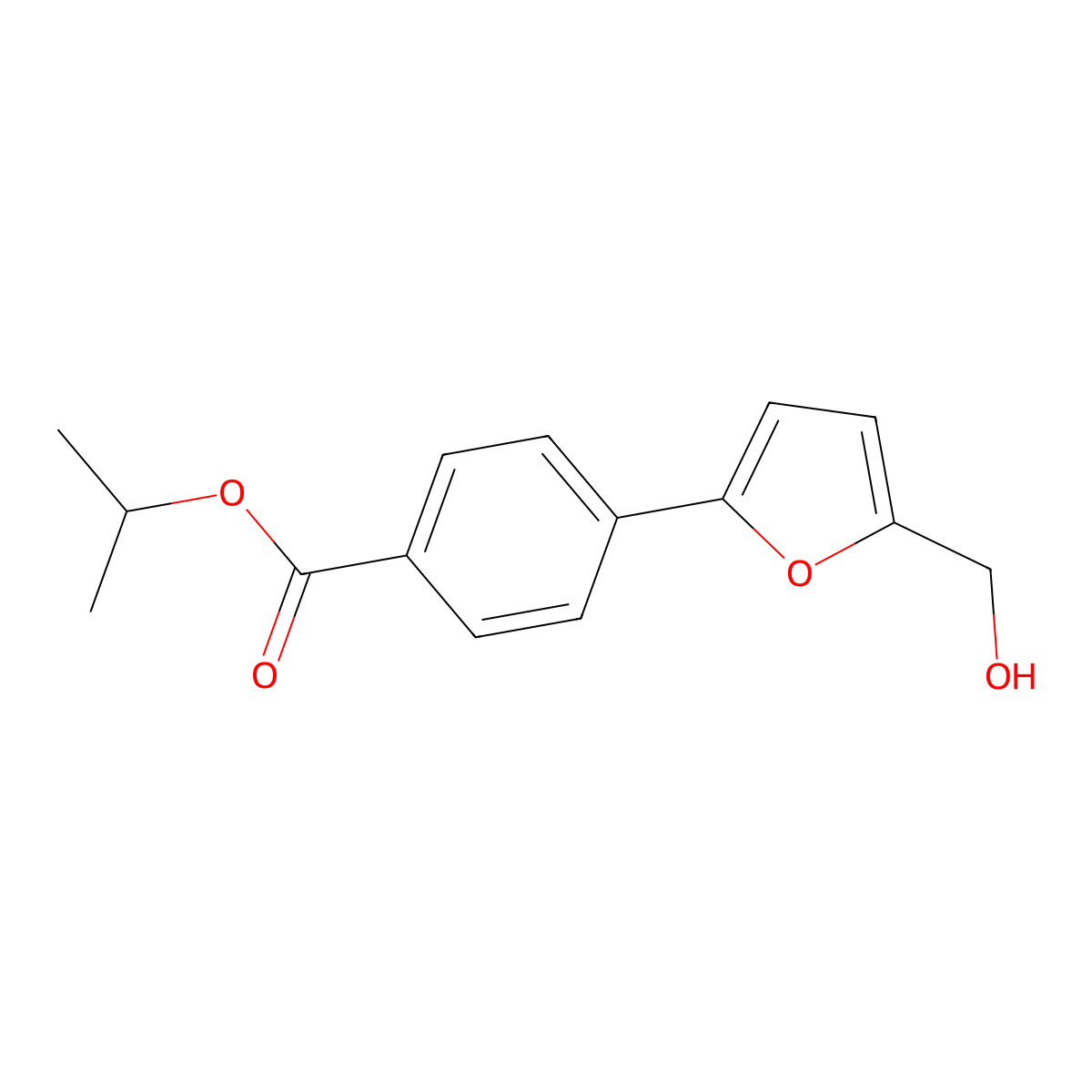 Propan-2-yl 4-[5-(hydroxymethyl)furan-2-yl]benzoate molecular structure, CAS 353509-24-7