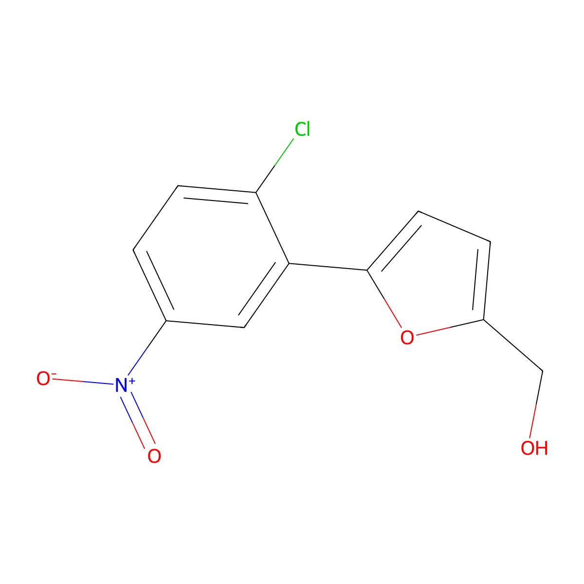 (5-(2-Chloro-5-nitrophenyl)furan-2-yl)methanol molecular structure, CAS 353509-26-9