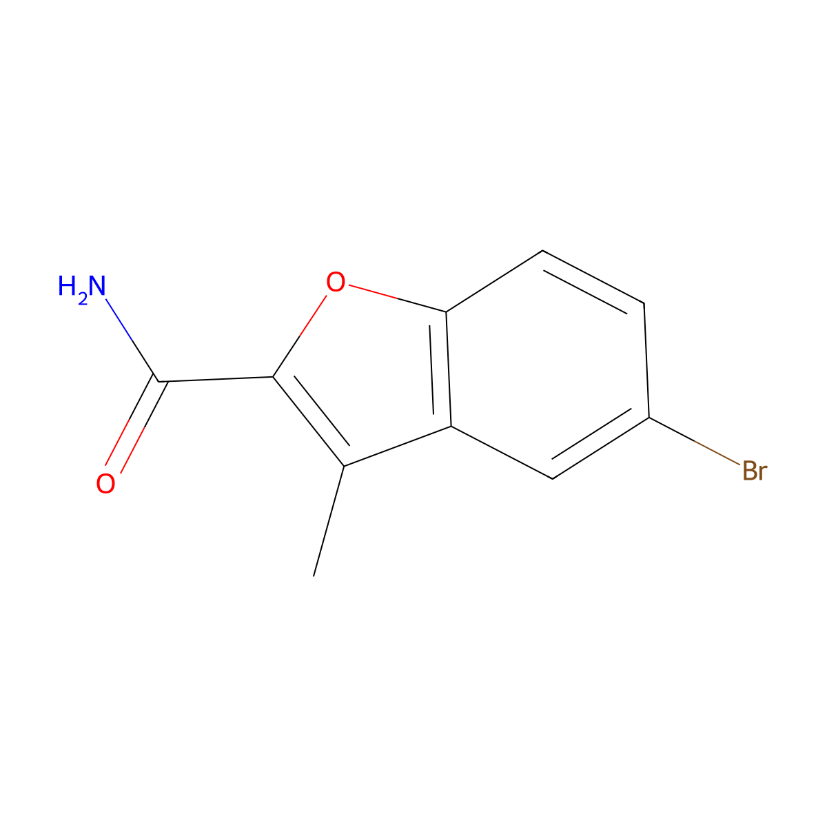 5-Bromo-3-methyl-1-benzofuran-2-carboxamide molecular structure, CAS 35351-27-0
