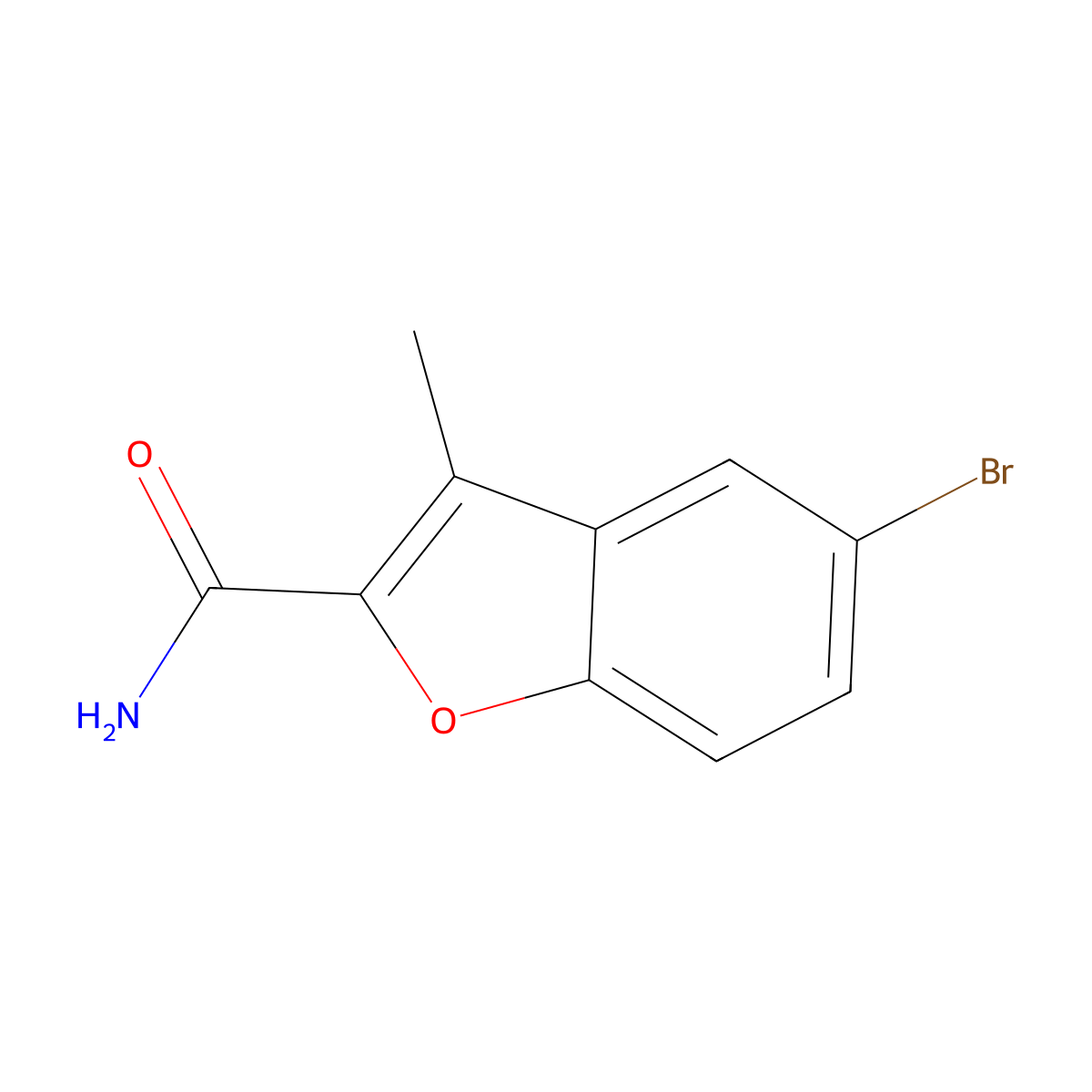 5-Bromo-3-methyl-1-benzofuran-2-carboxamide molecular structure, CAS 35351-27-0