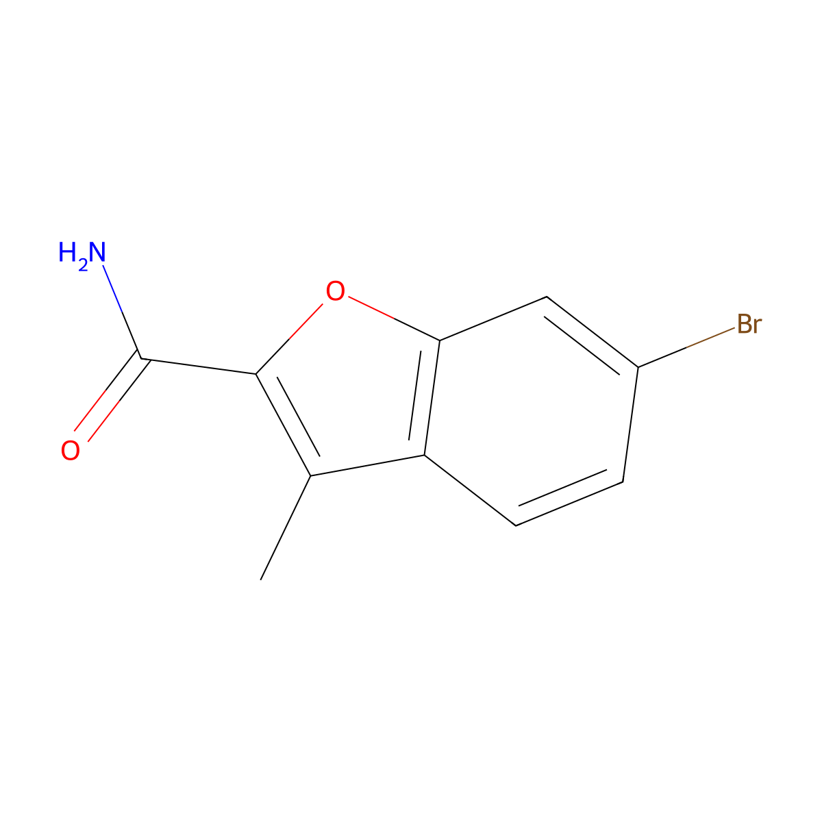 6-Bromo-3-methylbenzofuran-2-carboxamide molecular structure, CAS 35351-28-1